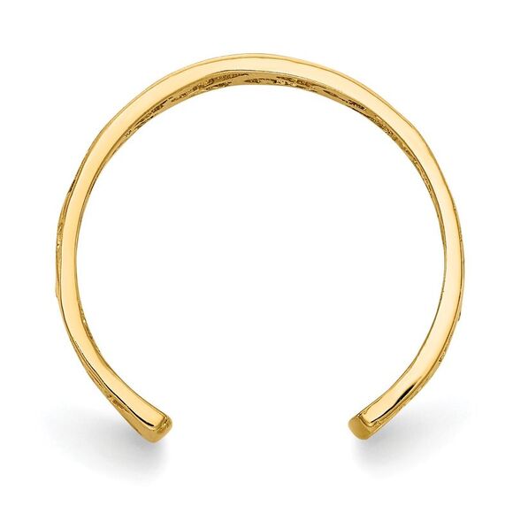 14k Yellow Gold 4mm Diamond-Cut Scroll Toe Ring - Picture 2 of 5